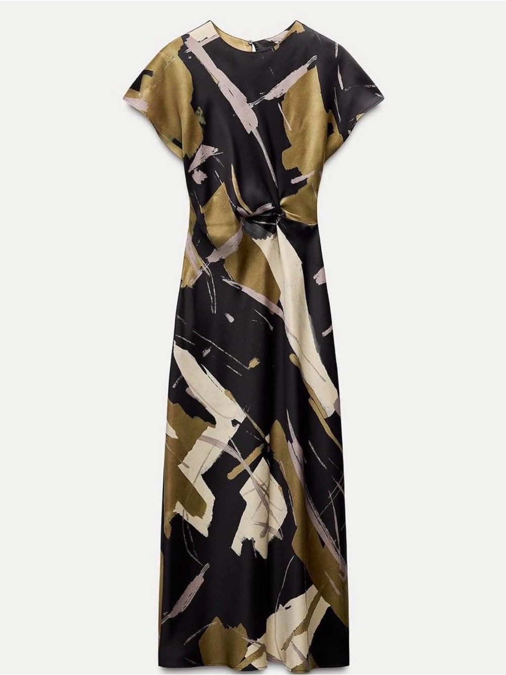 ZARA Printed Crepe Midi Dress